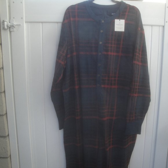 Hearth & Hand Onesie Magnolia Plaid Winter Christmas Pajamas Snap Front XXL NEW - Picture 4 of 10